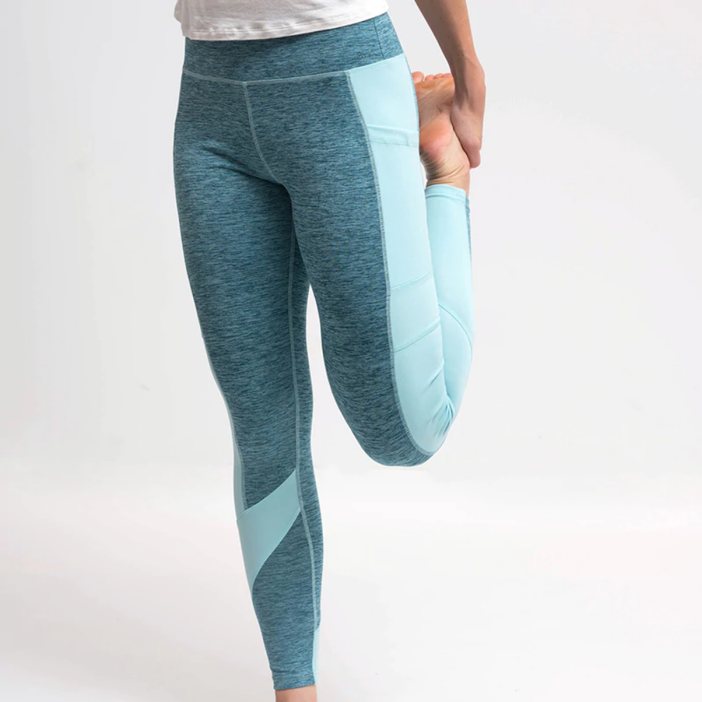 FITKICKS CROSSOVER COLORBLOCKED LEGGINGS, AQUA